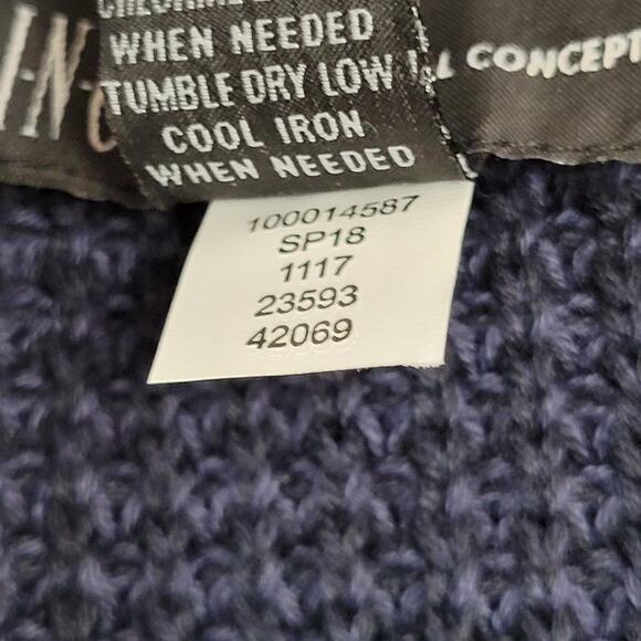 INC International Concepts Asymmetrical Zip Front Blue Sweater - Picture 7 of 10